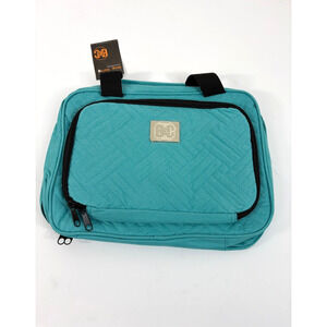 Bang & Carsen Quilted Teal Hanging Toiletry Bag Aqua Blue Travel Organizer Ocean
